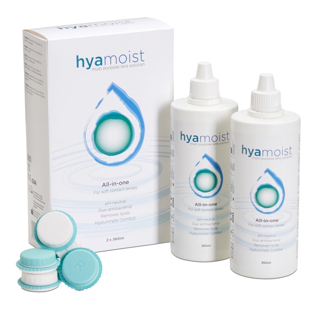 Hyamoist contact lens solution